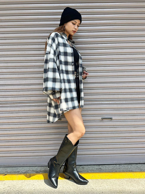 BIGシルエットチェックシャツ